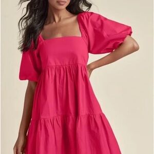 Louna Tiered Puff Sleeve Dress size M